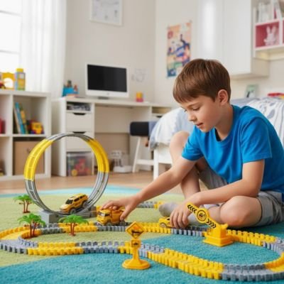 Circuit-voiture-electrique-enfant-amusant        