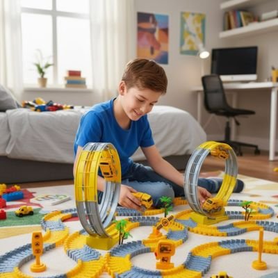 Circuit-voiture-electrique-enfant-ludique       