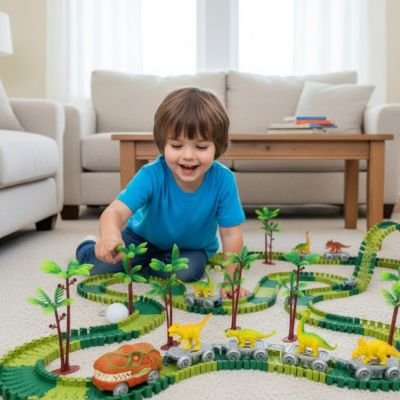 Circuit-voiture-enfant-dinausore
